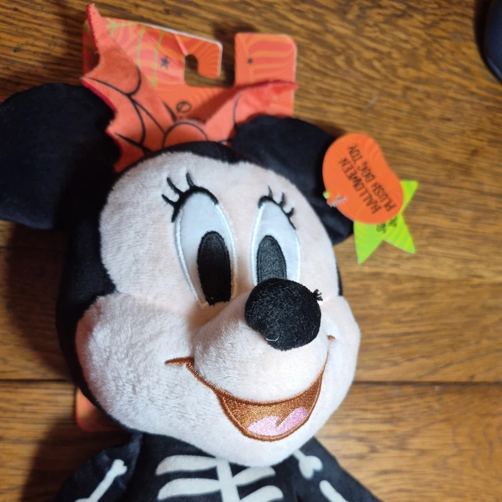 Disney Minnie Mouse Halloween Plush Dog Toy Skeleton Outfit 2024